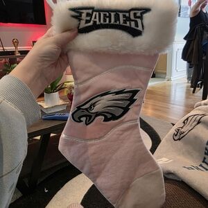 Philadelphia Eagles Pink & White Holiday Stocking